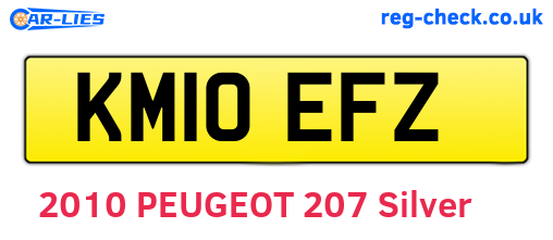 KM10EFZ are the vehicle registration plates.
