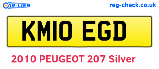 KM10EGD are the vehicle registration plates.