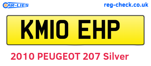 KM10EHP are the vehicle registration plates.