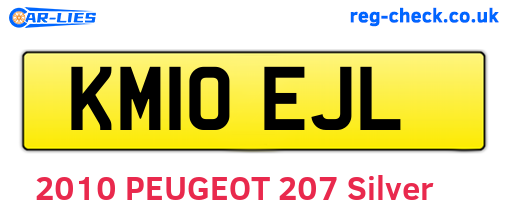 KM10EJL are the vehicle registration plates.