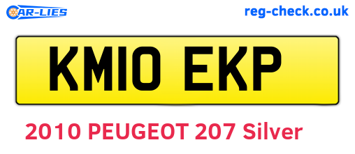 KM10EKP are the vehicle registration plates.