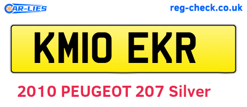 KM10EKR are the vehicle registration plates.