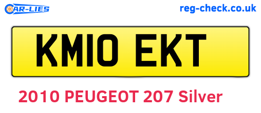 KM10EKT are the vehicle registration plates.