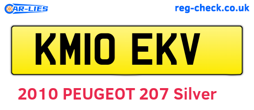 KM10EKV are the vehicle registration plates.