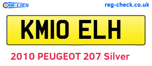 KM10ELH are the vehicle registration plates.