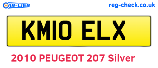 KM10ELX are the vehicle registration plates.