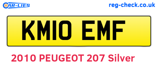 KM10EMF are the vehicle registration plates.