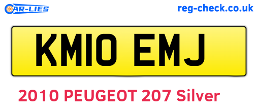 KM10EMJ are the vehicle registration plates.