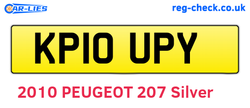 KP10UPY are the vehicle registration plates.