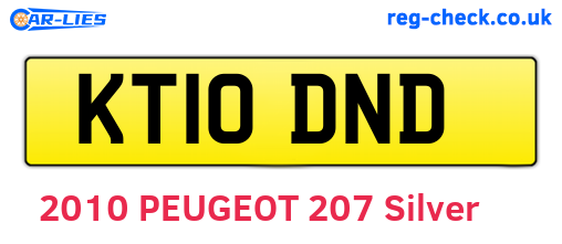 KT10DND are the vehicle registration plates.
