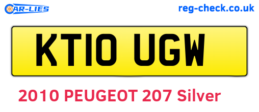 KT10UGW are the vehicle registration plates.