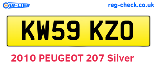 KW59KZO are the vehicle registration plates.