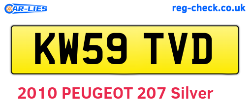 KW59TVD are the vehicle registration plates.