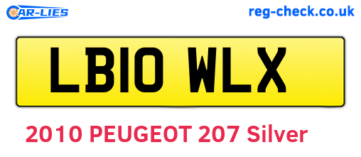 LB10WLX are the vehicle registration plates.