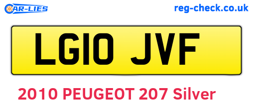 LG10JVF are the vehicle registration plates.