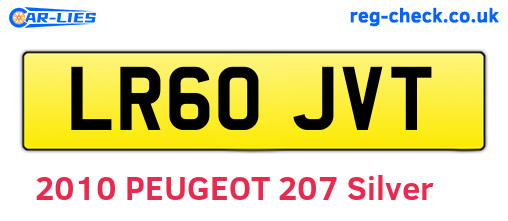 LR60JVT are the vehicle registration plates.
