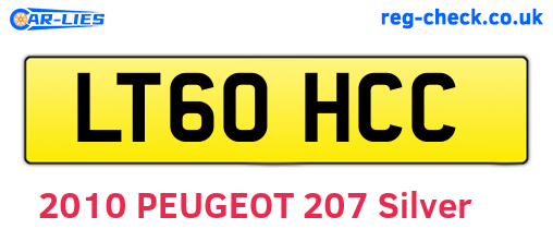 LT60HCC are the vehicle registration plates.