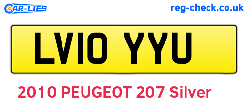 LV10YYU are the vehicle registration plates.