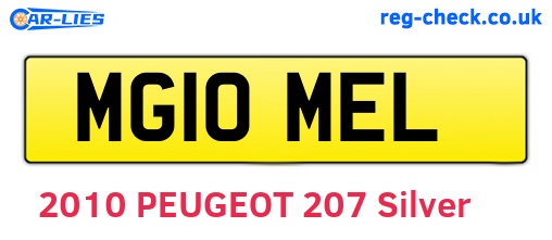 MG10MEL are the vehicle registration plates.