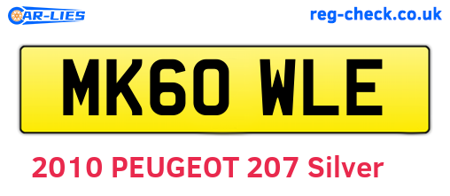 MK60WLE are the vehicle registration plates.