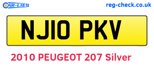 NJ10PKV are the vehicle registration plates.