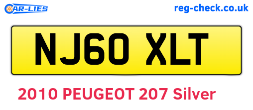 NJ60XLT are the vehicle registration plates.