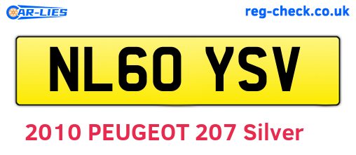 NL60YSV are the vehicle registration plates.