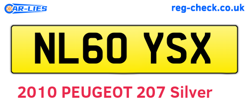 NL60YSX are the vehicle registration plates.