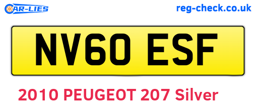NV60ESF are the vehicle registration plates.