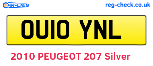 OU10YNL are the vehicle registration plates.