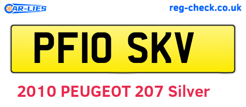 PF10SKV are the vehicle registration plates.
