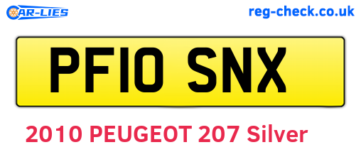 PF10SNX are the vehicle registration plates.