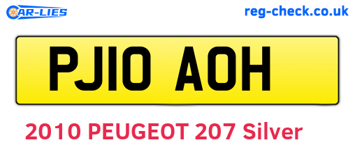 PJ10AOH are the vehicle registration plates.