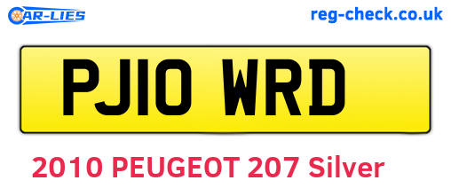 PJ10WRD are the vehicle registration plates.