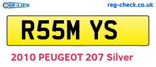 R55MYS are the vehicle registration plates.
