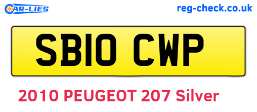 SB10CWP are the vehicle registration plates.