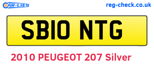 SB10NTG are the vehicle registration plates.