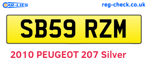 SB59RZM are the vehicle registration plates.