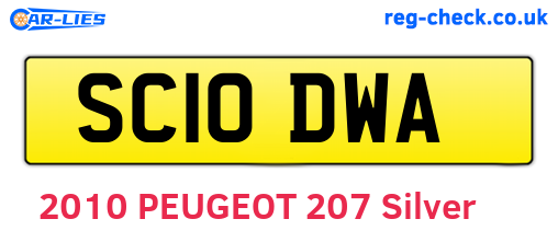 SC10DWA are the vehicle registration plates.