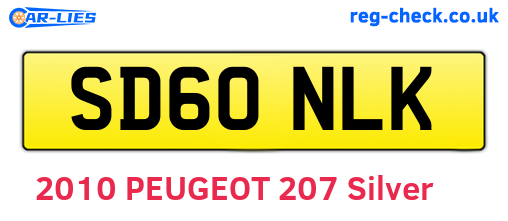 SD60NLK are the vehicle registration plates.