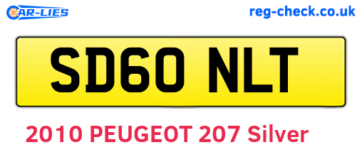 SD60NLT are the vehicle registration plates.