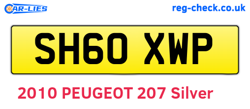 SH60XWP are the vehicle registration plates.