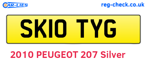 SK10TYG are the vehicle registration plates.