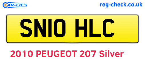 SN10HLC are the vehicle registration plates.