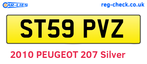 ST59PVZ are the vehicle registration plates.