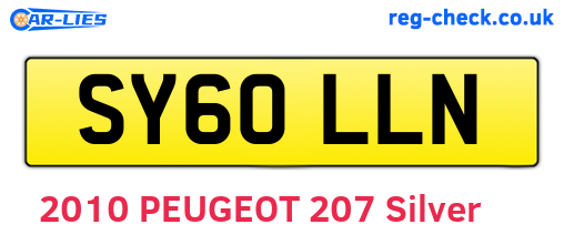 SY60LLN are the vehicle registration plates.