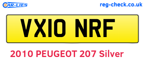 VX10NRF are the vehicle registration plates.