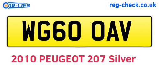 WG60OAV are the vehicle registration plates.