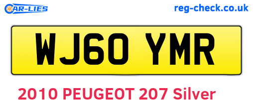 WJ60YMR are the vehicle registration plates.