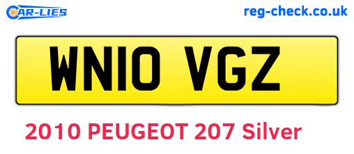 WN10VGZ are the vehicle registration plates.